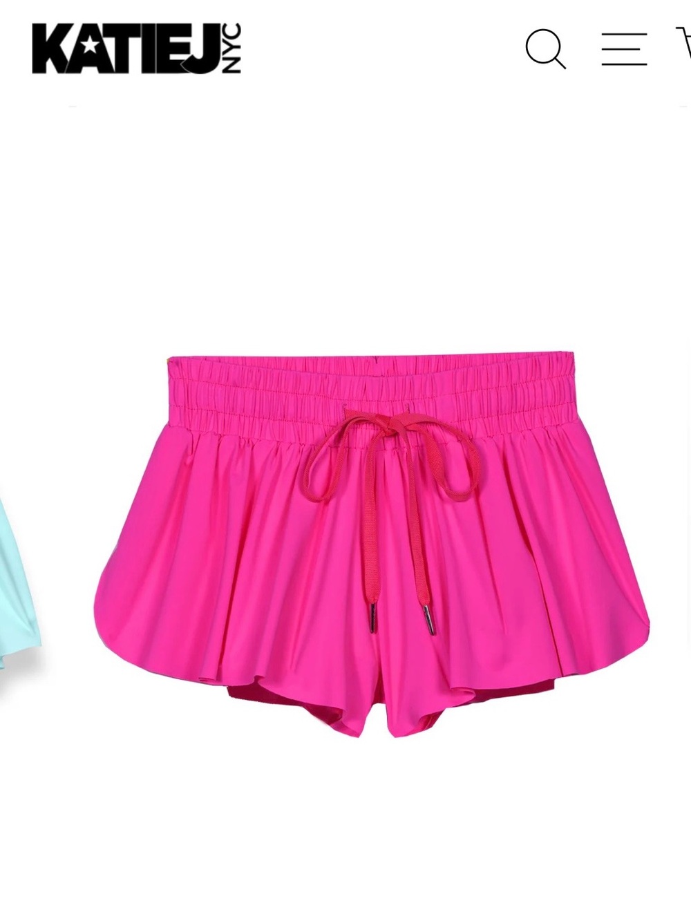 Katie J NYC Vibrant Pink Ruffle Swim Skort Shorts